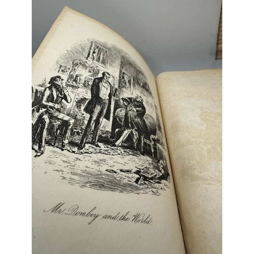 Charles Dickens Household Edition Antique Decorative Cloth Book English 1884